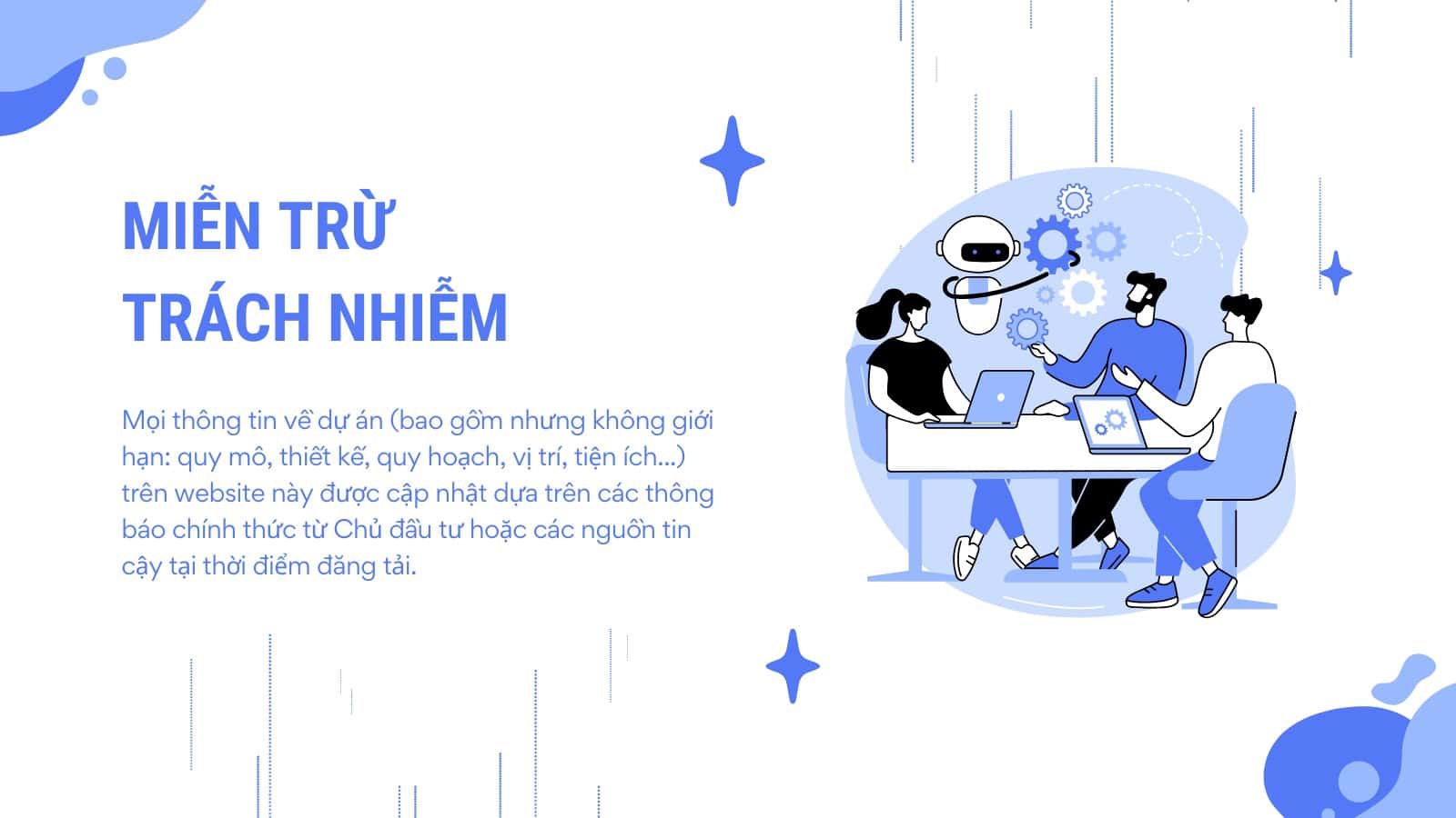 Quy định miễn trừ trách nhiệm tại Vlasta Premier.