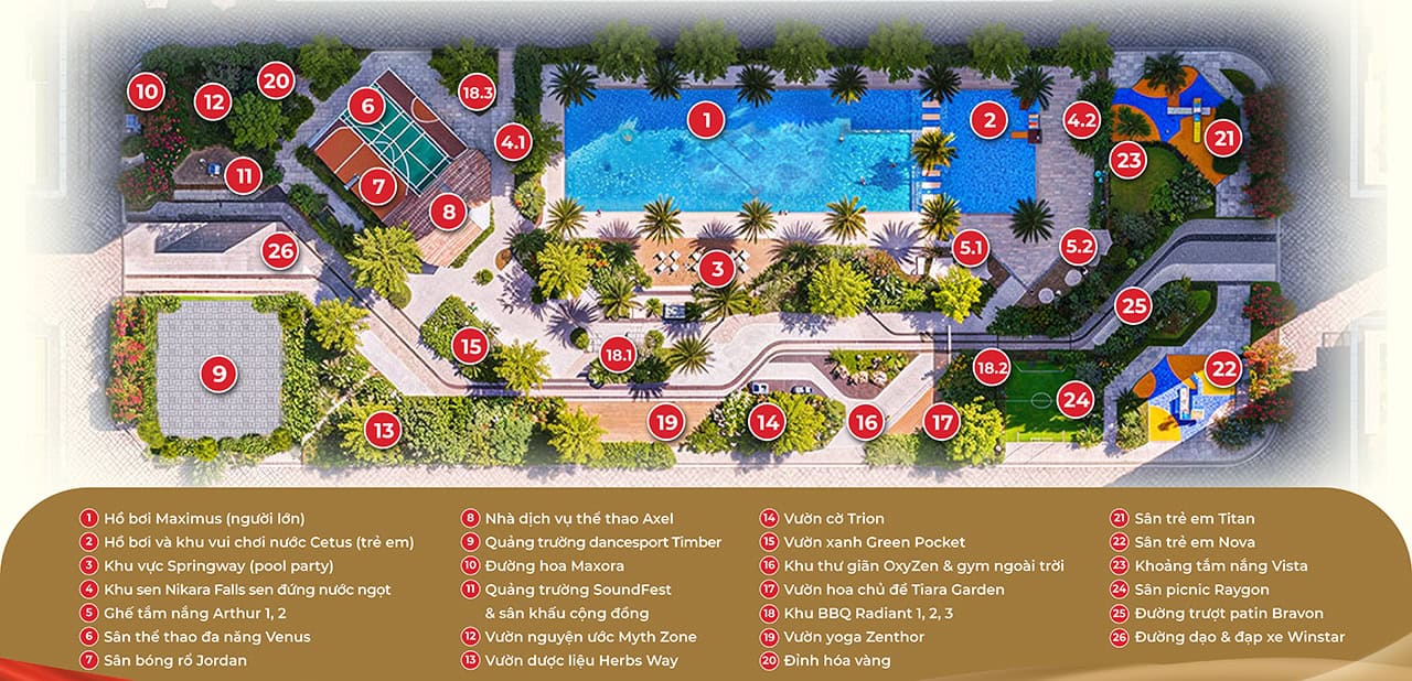 Tiện ích nội khu tại dự án Vlasta Premier Quận 7