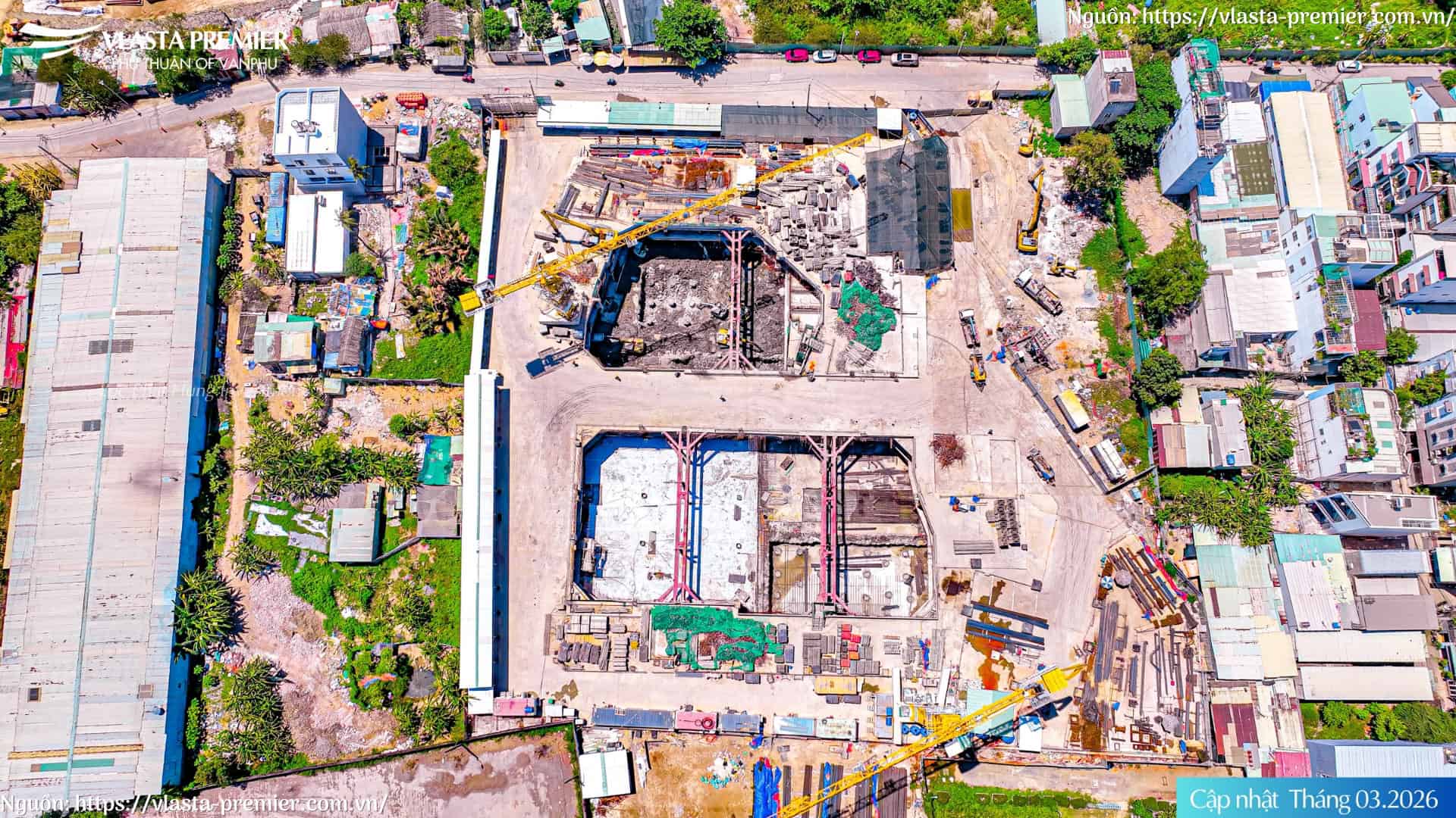 Toàn cảnh tiến độ dự án Vlasta Premier tháng 01/2026.