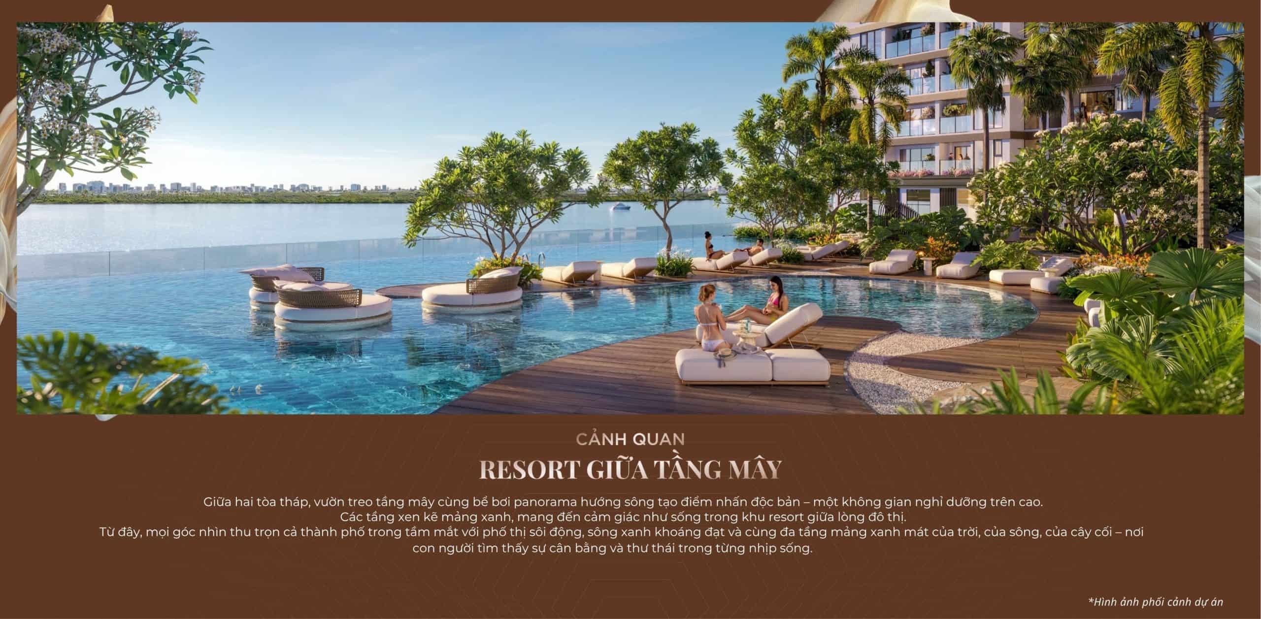 Phối cảnh bể bơi vô cực - Resort giữa tầng mây tại Vlasta Premier