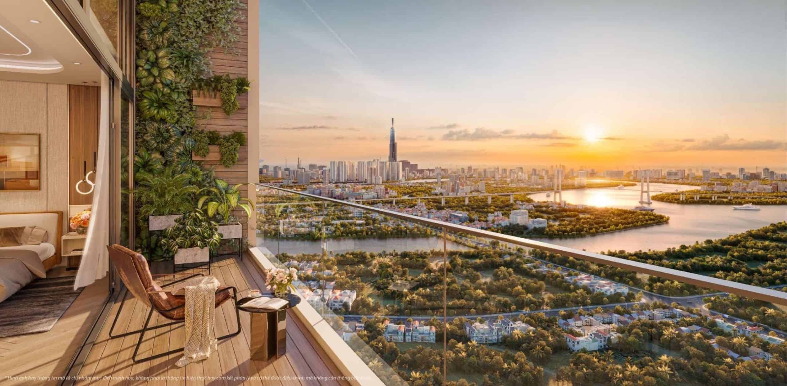 Tầm nhìn sông Sài Gòn từ căn hộ Vlasta Premier Đào Trí