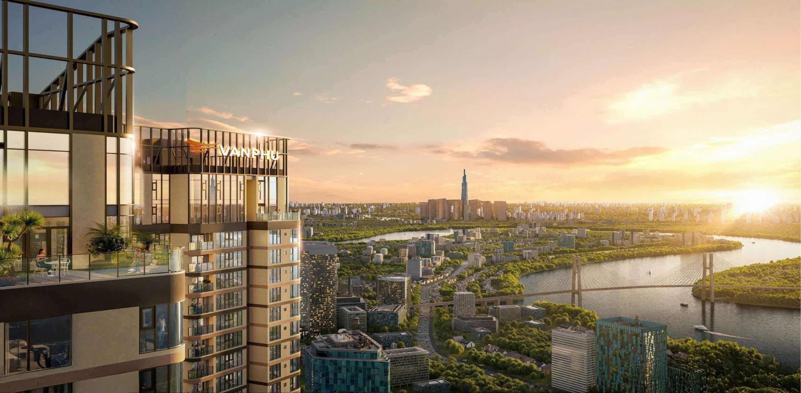 Tầm nhìn panorama từ căn hộ Vlasta Premier Phú Thuận