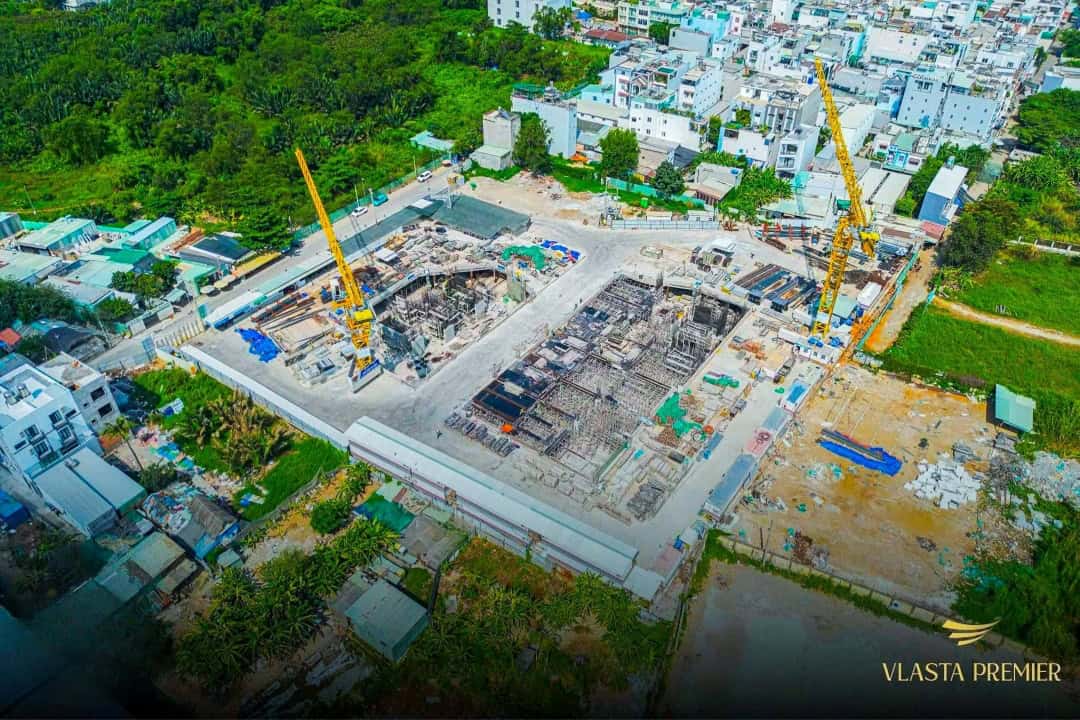 Hoạt động thi công tại tầng hầm dự án Vlasta Premier Phú Thuận