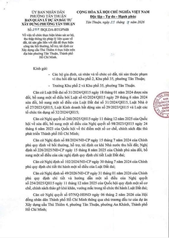 Khảo Sát Bồi Thường Xây Dựng Cầu Thủ Thiêm 4