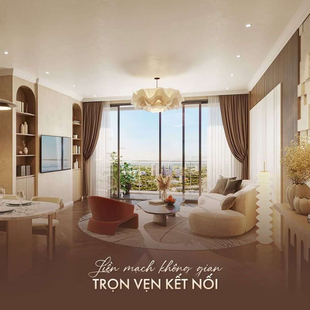 Không gian phòng ngủ sang trọng view thành phố tại Vlasta Premier nơi muôn vị nhân sinh thuộc về