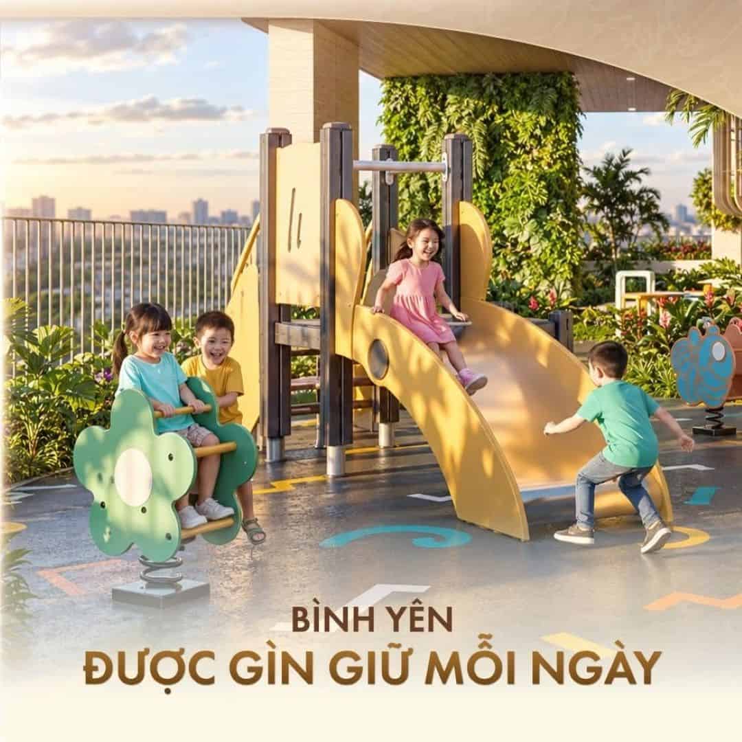 Không gian vui chơi và cảnh quan nội khu an toàn cho trẻ em